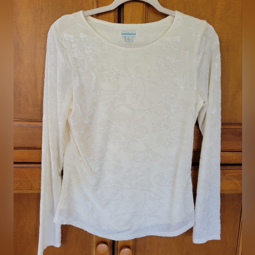 Sundance bella grace top ivory velvet burnout small